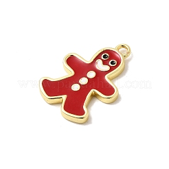 Christmas Brass Enamel Pendants&nbsp;KK-L258-05G-B02