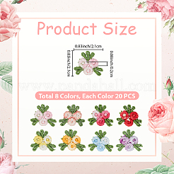 160Pcs 8 Colors Flower Pattern Water Soluble Computerized Embroidery Appliques&nbsp;DIY-CY0003-16