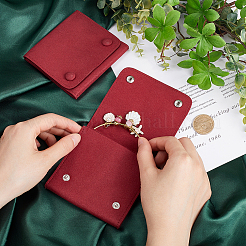 2Pcs Microfiber Cloth Jewelry Storage Bags with Brass Button&nbsp;ABAG-BBC0001-17B-01