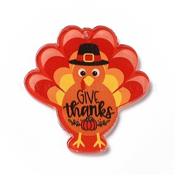 Thanksgiving Day Translucent Resin Pendants&nbsp;X-RESI-K019-10B
