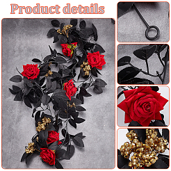 Halloween Artificial Silk & Foam Rose Rattan&nbsp;AJEW-WH0505-30A