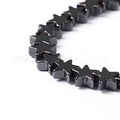 Black Christmas Star Non-Magnetic Synthetic Hematite Beads Strands&nbsp;X-G-D015-21