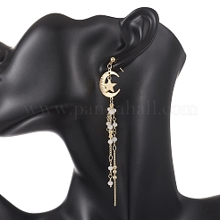 304 Stainless Steel & Brass Dangle Stud Earrings&nbsp;EJEW-TA00807