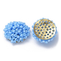 Glass Seed Beaded Cabochons&nbsp;FIND-G058-02H