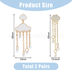 2 Pairs 2 Style Alloy Cloud Chandelier Earrings&nbsp;EJEW-FI0002-24