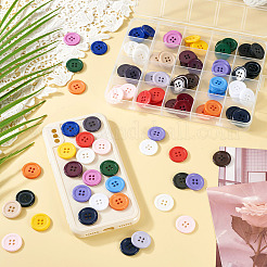 120Pcs 20 Colors 4-Hole Resin Buttons&nbsp;BUTT-TA0001-29B
