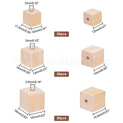 90pcs 3 Style Wood Beads&nbsp;WOOD-PH0009-45