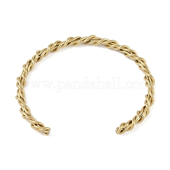 304 Stainless Steel Open Cuff Twisted Bangles for Women&nbsp;BJEW-G706-03G