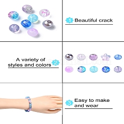 10 Styles Transparent Spray Painting Crackle & Glass Pearl Glass Beads&nbsp;GLAA-YW0003-54