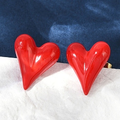 Brass Enamel Stud Earrings for Women&nbsp;EJEW-A126-02G