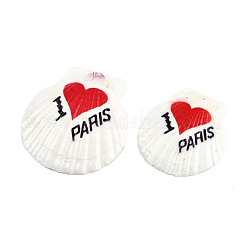 Printed Natural Freshwater Shell Big Pendants&nbsp;SHEL-N032-235-08