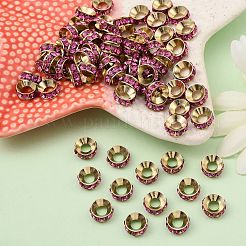 Brass Rhinestone Spacer Beads&nbsp;RB-A020-9mm-24LG