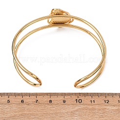 304 Stainless Steel & Oval Acrylic Imitation Gemstone Bead Cuff Bangles for Women&nbsp;BJEW-T027-01C