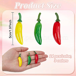 72Pcs 3 Colors Foam Hot Pepper Miniature Ornaments&nbsp;DJEW-PH0001-94