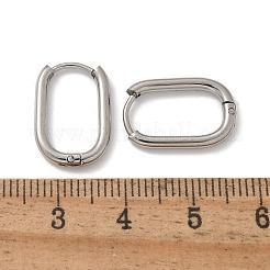 Non-Tarnish 304 Stainless Steel Oval Hoop Earrings&nbsp;X-EJEW-M218-02A-P
