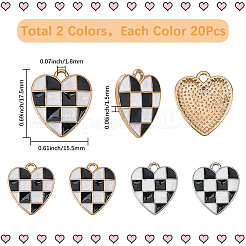 40Pcs 2 Colors Alloy Enamel Pendants&nbsp;ENAM-SC0006-53