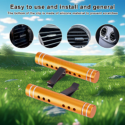 2 Sets Column Aluminum Alloy Car Air Vent Clips&nbsp;AJEW-DR0001-80C