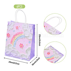 6Pcs Flower Printed Paper Gift Bags&nbsp;ABAG-TADJ0001-08B
