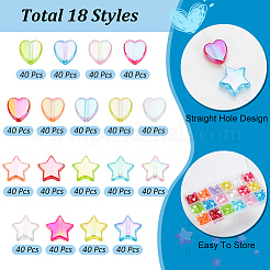630Pcs 18 Style Eco-Friendly Transparent Acrylic Beads&nbsp;TACR-AR0001-19