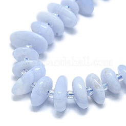 Natural Blue Lace Agate Chip Beads Strands&nbsp;G-NH0016-J01-01