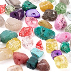 60G 4 Style Natural & Synthetic Mixed Gemstone Chip Beads&nbsp;G-FS0001-45