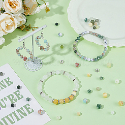 420Pcs Natural & Synthetic Mixed Gemstone Round Beads with 40Pcs Iron Rhinestone Spacer Beads&nbsp;DIY-ME0001-16