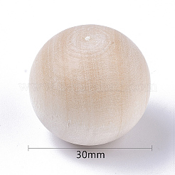 Natural Wooden Round Ball&nbsp;WOOD-T014-30mm