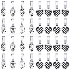 120Pcs 2 Styles Alloy Glue On Flat Pad Pendant Bails&nbsp;FIND-SP0005-10