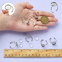 DIY Blank Dome 304 Stainless Steel Open Cuff Rings Making Kit&nbsp;DIY-YW0008-56