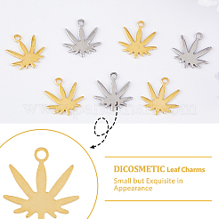 120Pcs 2 Colors 201 Stainless Steel Pendants&nbsp;STAS-DC0014-17
