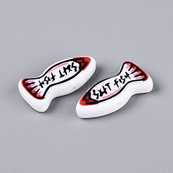 Printed Opaque Resin Beads&nbsp;RESI-N043-22D