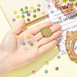 30Pcs 6 Colors Alloy Enamel Bead Caps&nbsp;FIND-CJ0005-52