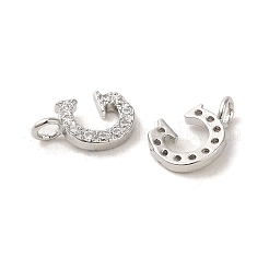 Initial Letter Brass Micro Pave Cubic Zirconia Pendants&nbsp;ZIRC-F008-G
