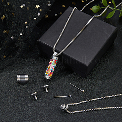 Transparent Glass Wishing Bottle Pendant&nbsp;NJEW-HS0001-01P