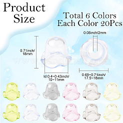 120Pcs 6 Colors Transparent Acrylic Bead Caps&nbsp;TACR-SC0001-51