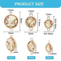 12Pcs 3 Styles Natural Paua Shell Connector Charms&nbsp;KK-BC0010-65