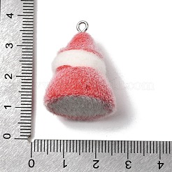 Christmas Flocky Opaque Resin Pendants&nbsp;LS-RESI-F062-04B