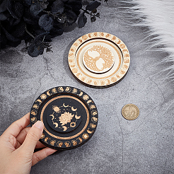 2Pcs 2 Colors Round Wood Bracelet Display Trays&nbsp;AJEW-CN0001-72
