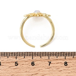 Brass Resin Cuff Rings for Women&nbsp;RJEW-K312-06G