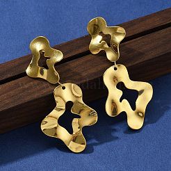 304 Stainless Steel Dangle Stud Earrings for Women&nbsp;EJEW-K268-13A-G