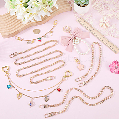 8Pcs Iron Bag Extender Chains & Pendant Decorations&nbsp;HJEW-AR00039