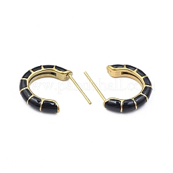Enamel C-shape Stud Earrings&nbsp;EJEW-N052-05E
