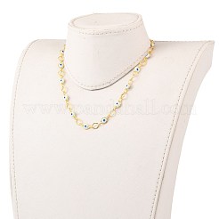 Brass Horse Eye Link Chain Necklaces&nbsp;NJEW-JN03161-02