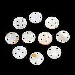 Natural Freshwater Shell Buttons&nbsp;SHEL-N032-216