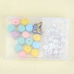 DIY Brass Rhinestone & Butterfly & Round Silicone Beads Jewelry Making Findings Kits&nbsp;DIY-SZ0010-31