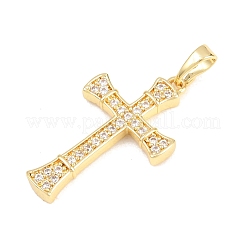 Brass Micro Pave Cubic Zirconia Pendants&nbsp;KK-F938-24E-G