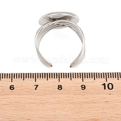 304 Stainless Steel Open Cuff Ring Components&nbsp;STAS-F366-06E-P