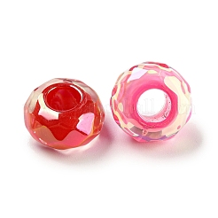 UV Plating Rainbow Iridescent Acrylic European Beads&nbsp;MACR-P040-14