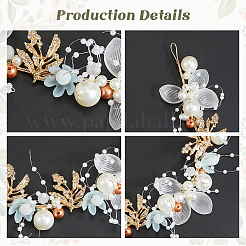 Alloy & Rhinestone & Resin Floral Hair Bands Embellishments for Women&nbsp;OHAR-WH20009-02A