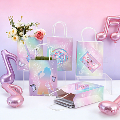 24Pcs 2 Styles Rainbow Color Musical Paper Packing Tote Bags&nbsp;ABAG-PH0001-83